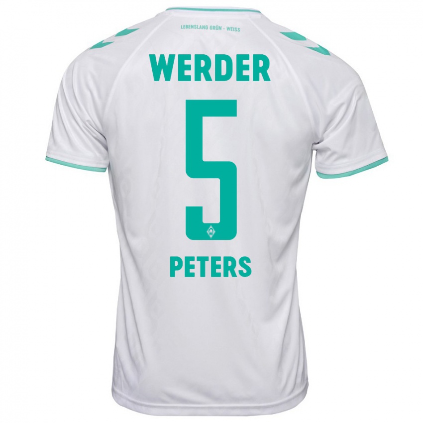 Børn Joshua Peters #5 Hvid Udebane Spillertrøjer 2023/24 Trøje T-Shirt