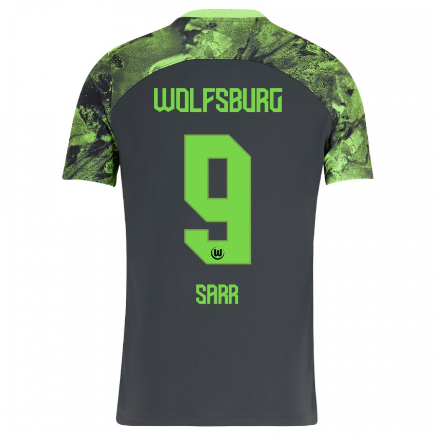 Børn Amin Sarr #9 Mørkegrå Udebane Spillertrøjer 2023/24 Trøje T-Shirt