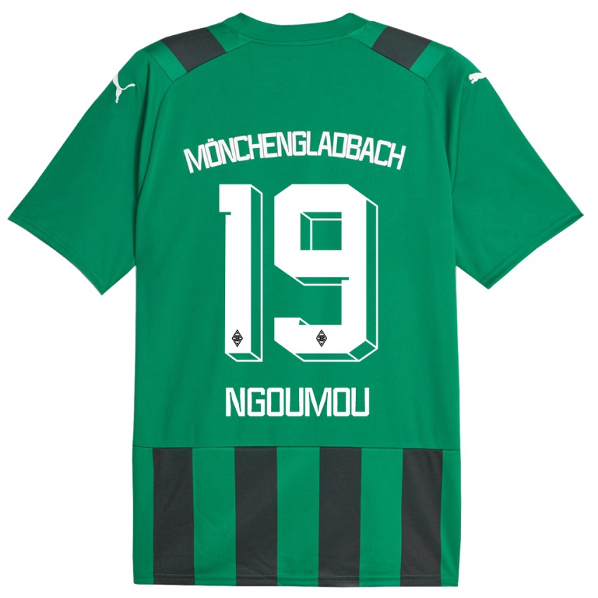 Børn Nathan Ngoumou #19 Sort Grøn Udebane Spillertrøjer 2023/24 Trøje T-Shirt