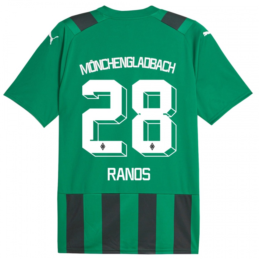 Børn Grant-Leon Ranos #28 Sort Grøn Udebane Spillertrøjer 2023/24 Trøje T-Shirt