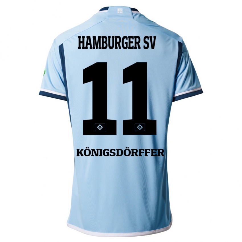 Børn Ransford Königsdörffer #11 Blå Udebane Spillertrøjer 2023/24 Trøje T-Shirt