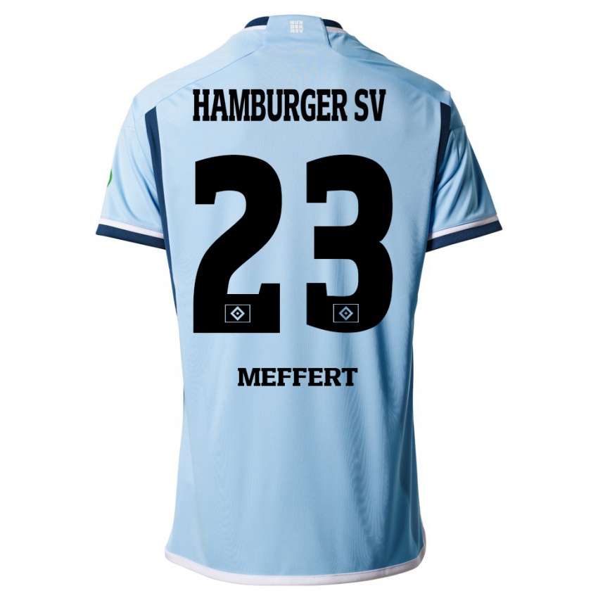 Børn Jonas Meffert #23 Blå Udebane Spillertrøjer 2023/24 Trøje T-Shirt