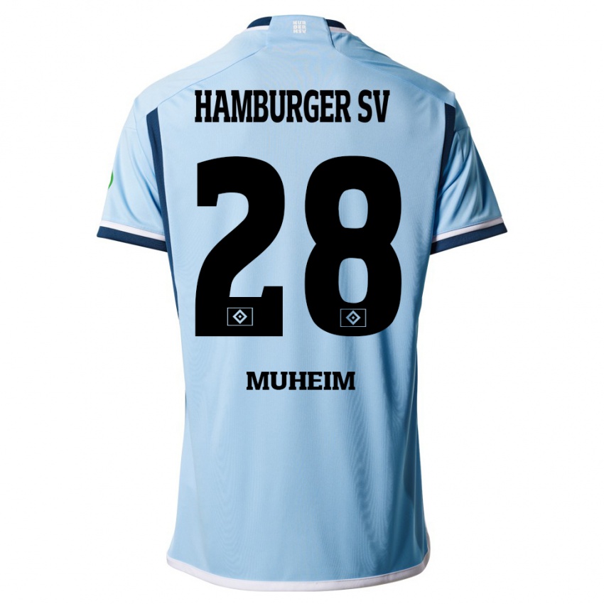 Børn Miro Muheim #28 Blå Udebane Spillertrøjer 2023/24 Trøje T-Shirt