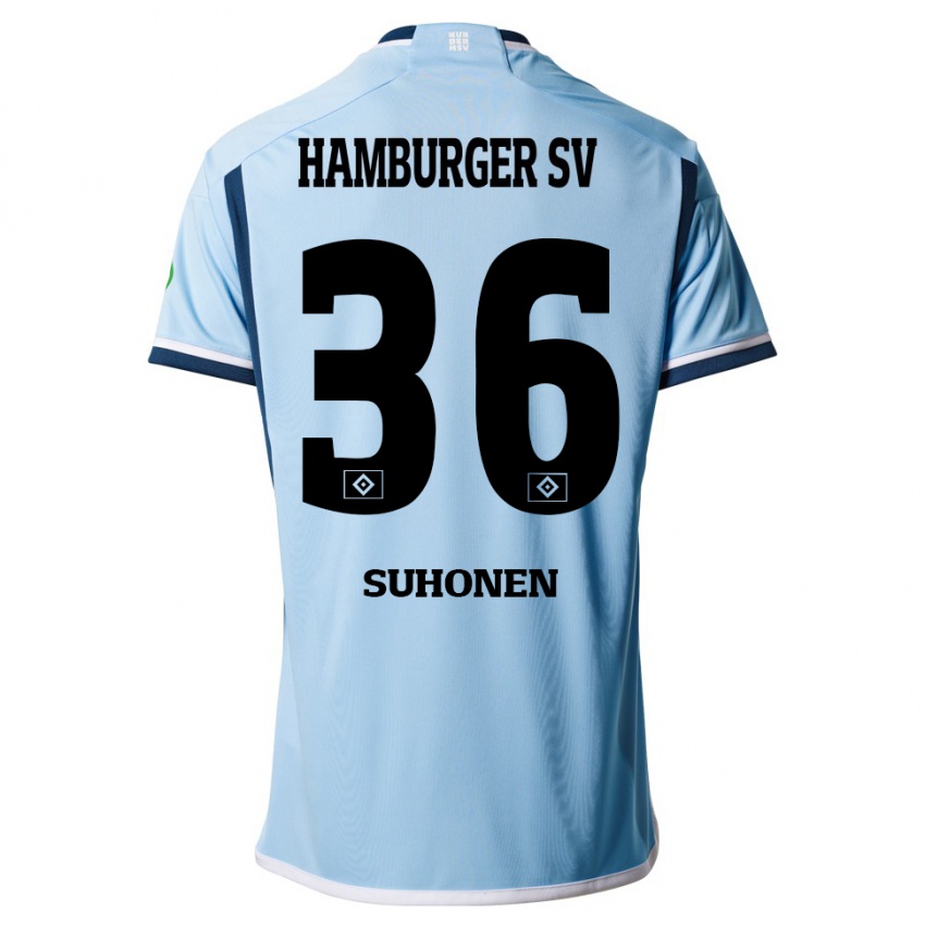 Børn Anssi Suhonen #36 Blå Udebane Spillertrøjer 2023/24 Trøje T-Shirt