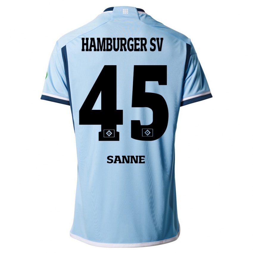 Børn Tom Sanne #45 Blå Udebane Spillertrøjer 2023/24 Trøje T-Shirt