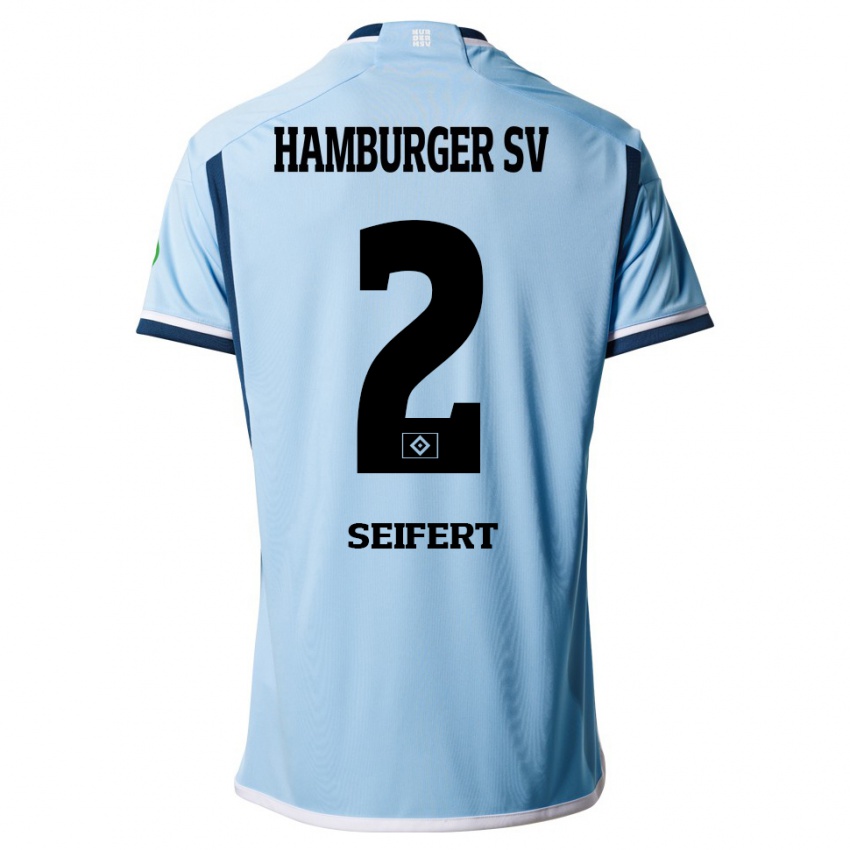 Børn Luis Seifert #2 Blå Udebane Spillertrøjer 2023/24 Trøje T-Shirt