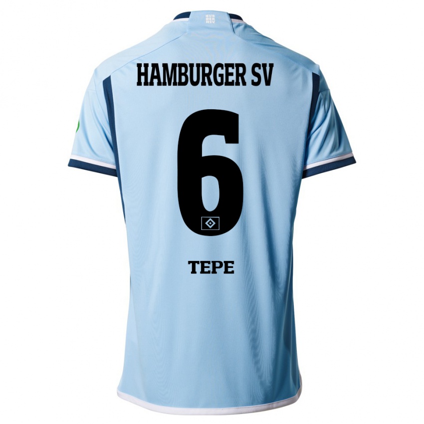 Børn Niklas Tepe #6 Blå Udebane Spillertrøjer 2023/24 Trøje T-Shirt