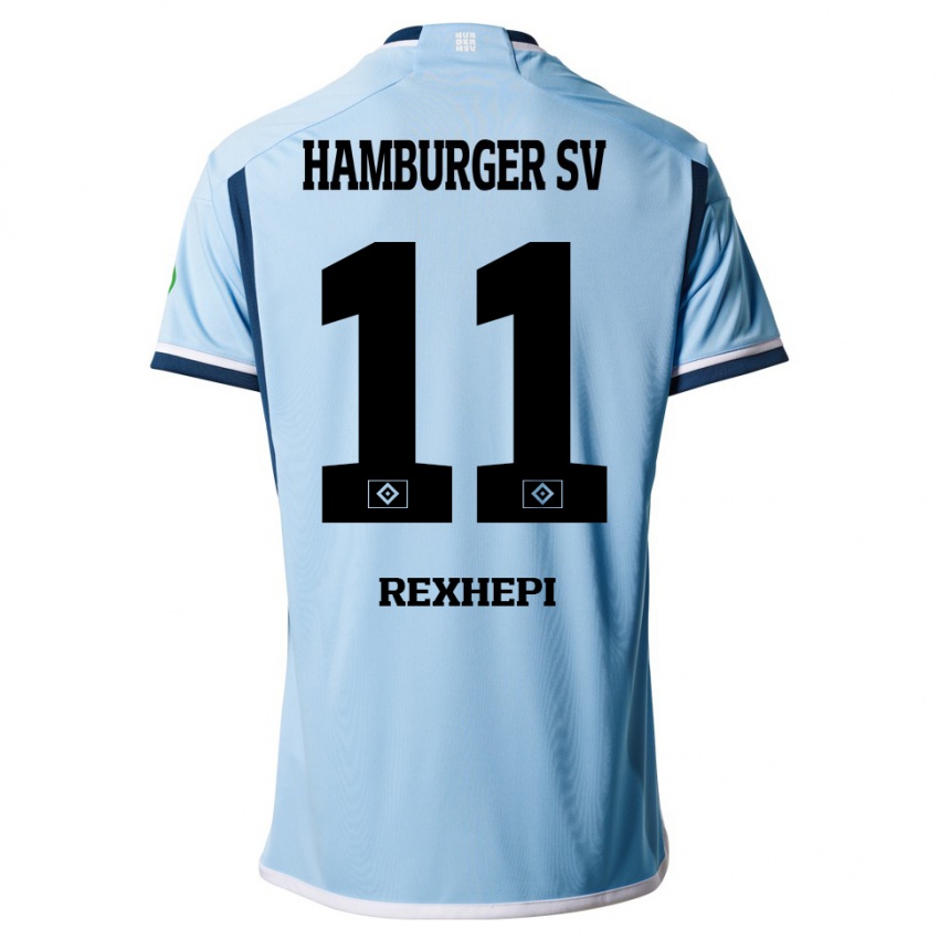 Børn Arlind Rexhepi #11 Blå Udebane Spillertrøjer 2023/24 Trøje T-Shirt