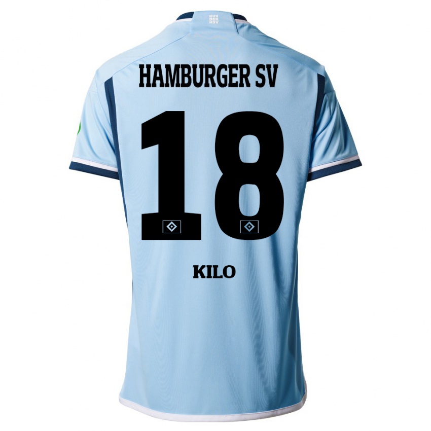 Børn Jesse Kilo #18 Blå Udebane Spillertrøjer 2023/24 Trøje T-Shirt