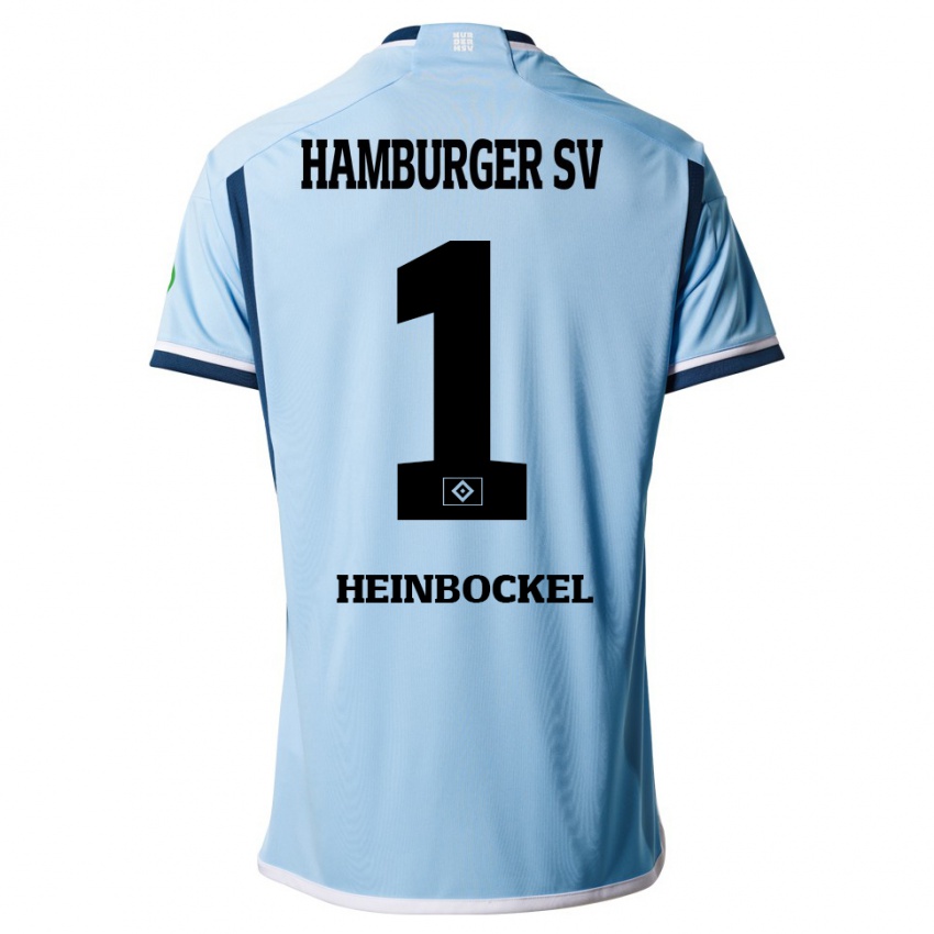 Børn Simon Heinbockel #1 Blå Udebane Spillertrøjer 2023/24 Trøje T-Shirt