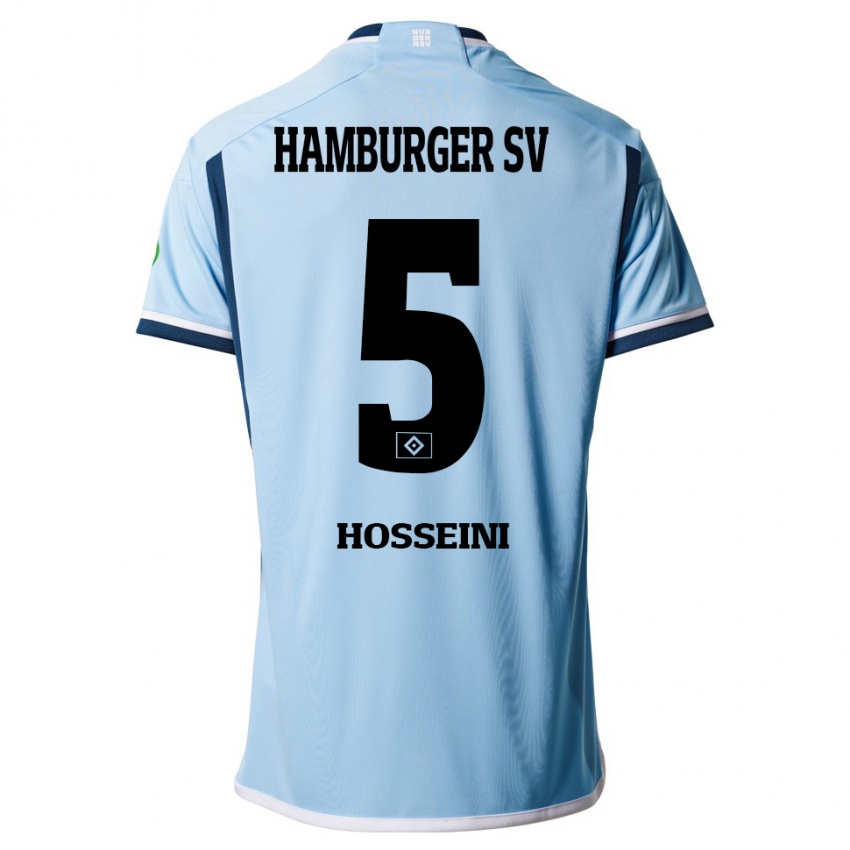 Børn Reza Hosseini #5 Blå Udebane Spillertrøjer 2023/24 Trøje T-Shirt