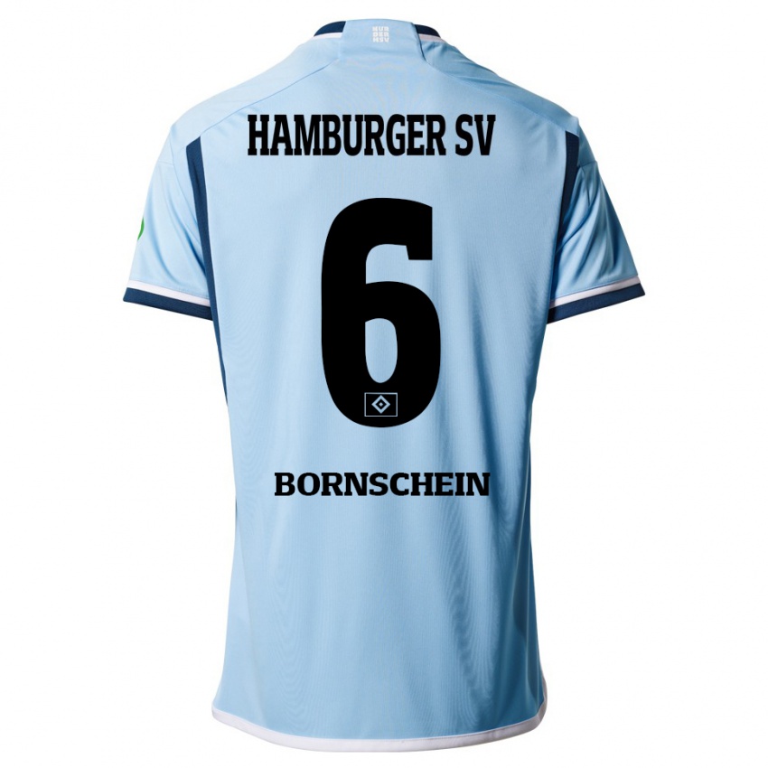 Børn Lukas Bornschein #6 Blå Udebane Spillertrøjer 2023/24 Trøje T-Shirt