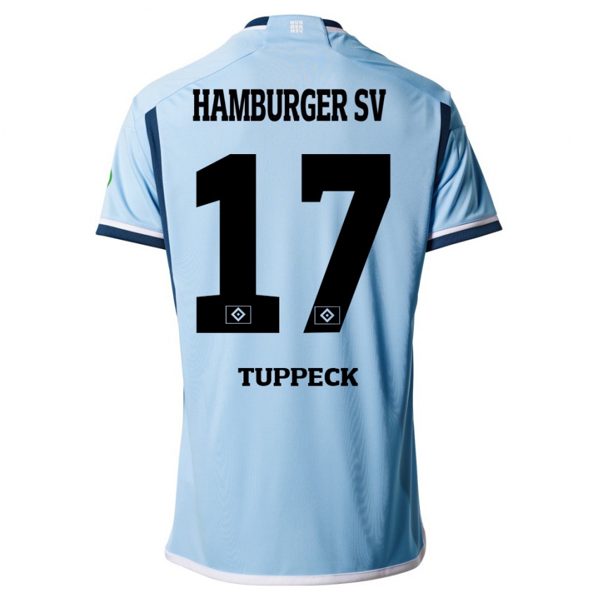 Børn Niklas Tuppeck #17 Blå Udebane Spillertrøjer 2023/24 Trøje T-Shirt