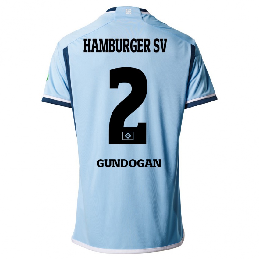 Børn Haci Gündogan #2 Blå Udebane Spillertrøjer 2023/24 Trøje T-Shirt