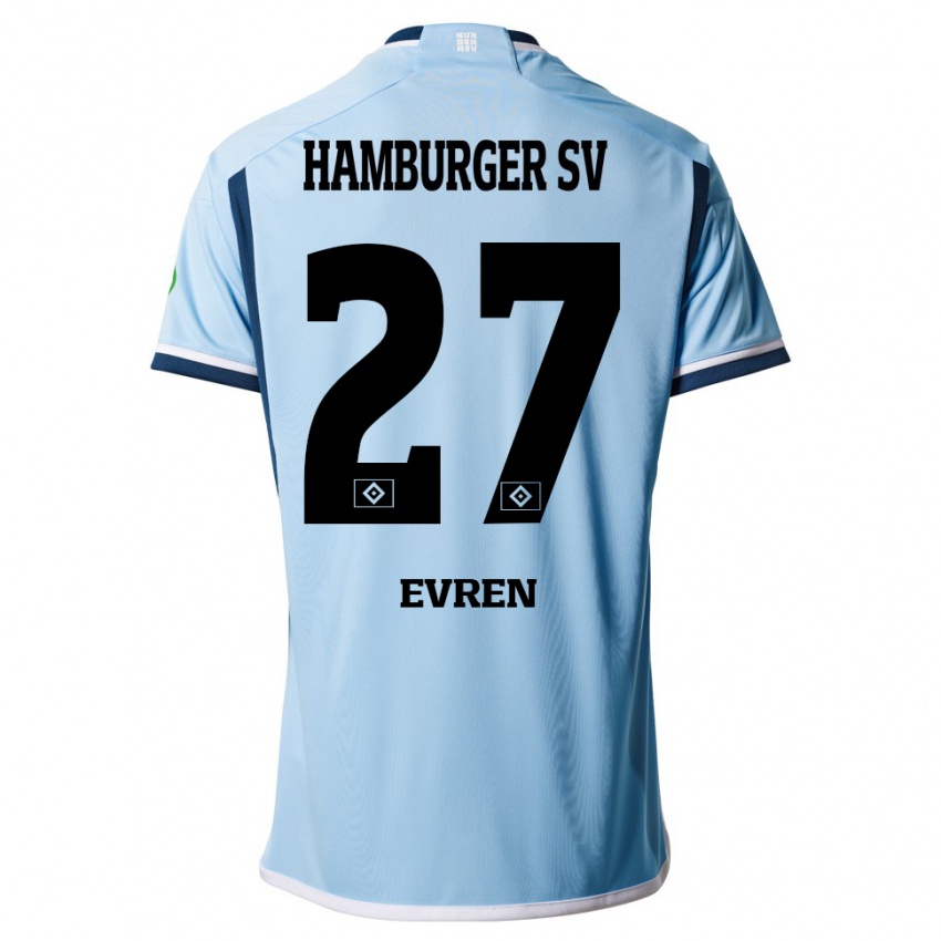 Børn Batuhan Evren #27 Blå Udebane Spillertrøjer 2023/24 Trøje T-Shirt