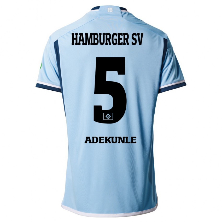 Børn Noah Adekunle #5 Blå Udebane Spillertrøjer 2023/24 Trøje T-Shirt