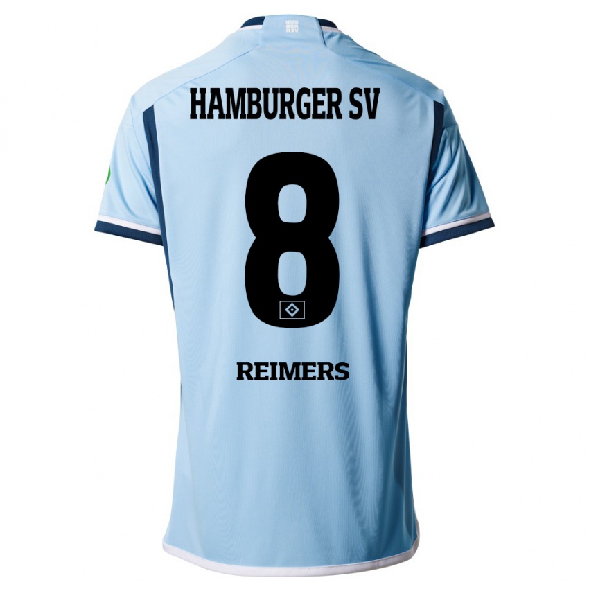 Børn Moritz Reimers #8 Blå Udebane Spillertrøjer 2023/24 Trøje T-Shirt