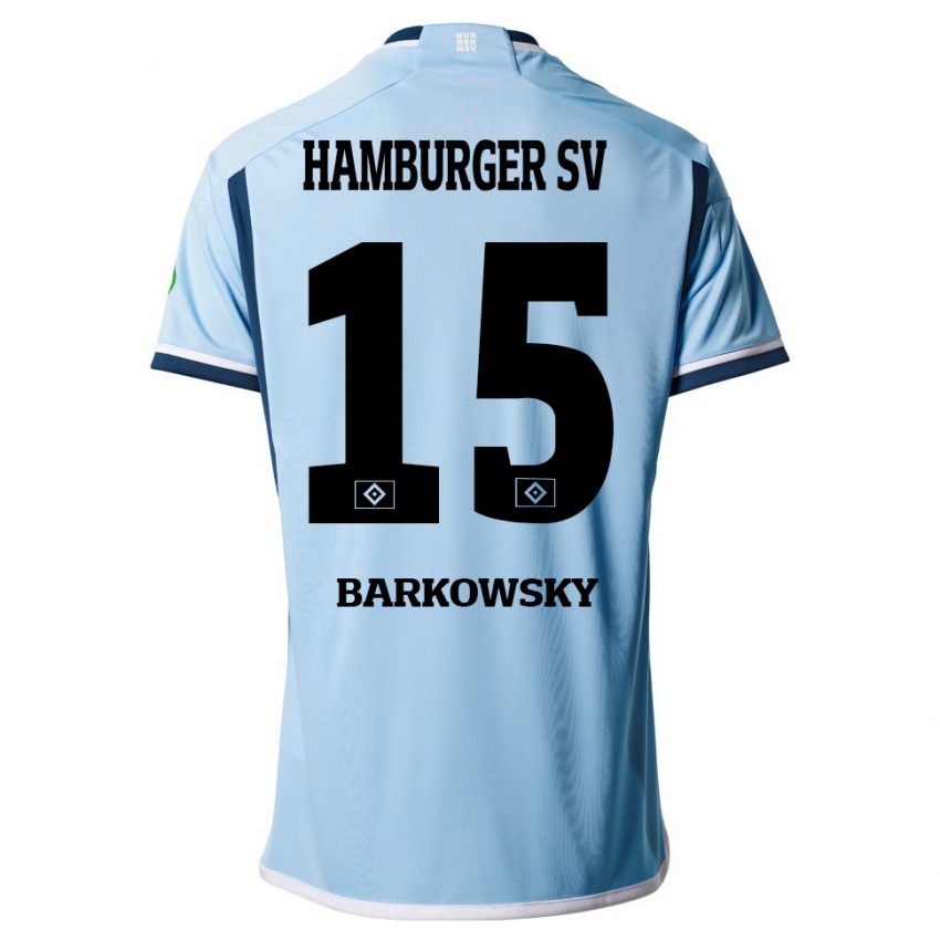 Børn Finn Barkowsky #15 Blå Udebane Spillertrøjer 2023/24 Trøje T-Shirt