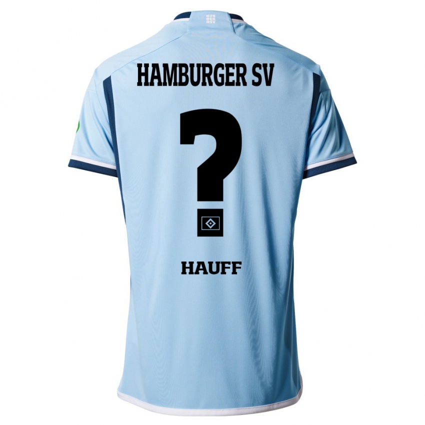 Børn Daniel Hauff #0 Blå Udebane Spillertrøjer 2023/24 Trøje T-Shirt