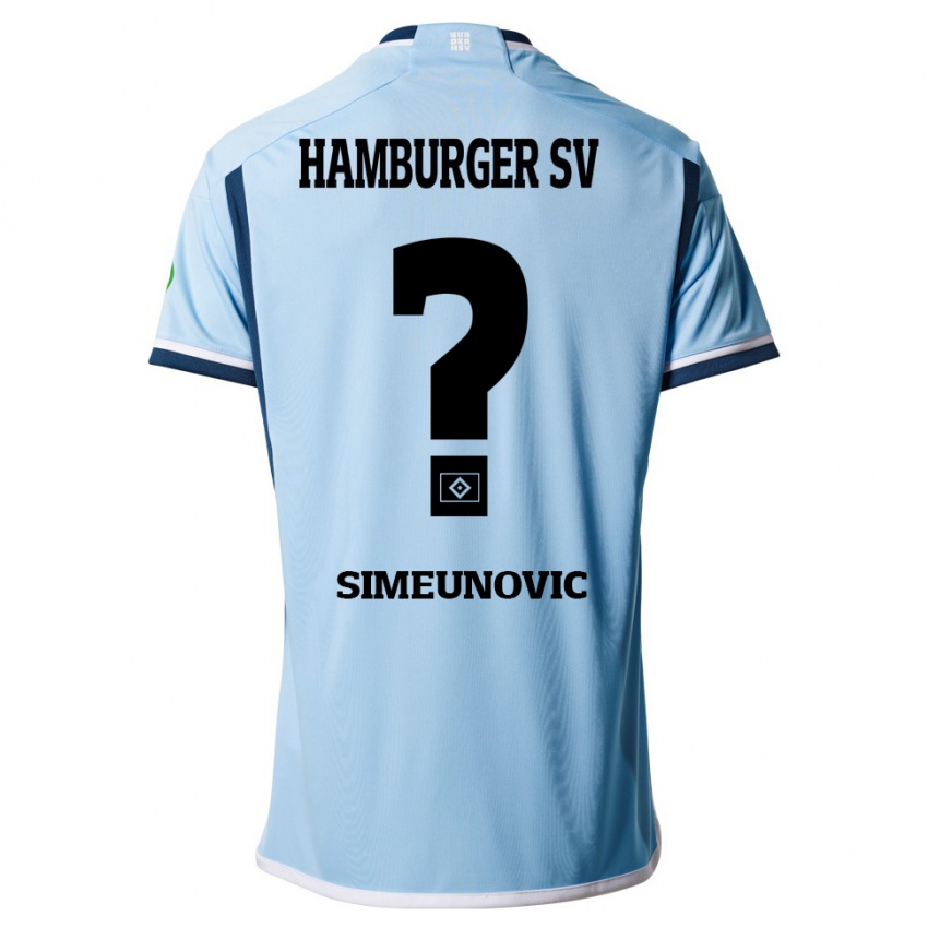 Børn Denis Simeunovic #0 Blå Udebane Spillertrøjer 2023/24 Trøje T-Shirt