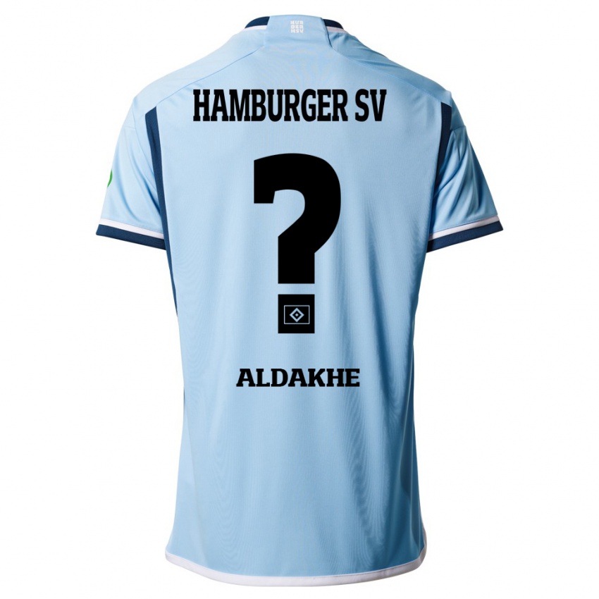 Børn Ather Aldakhe #0 Blå Udebane Spillertrøjer 2023/24 Trøje T-Shirt