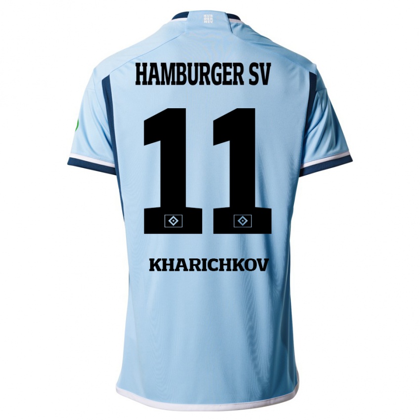 Børn Valentyn Kharichkov #11 Blå Udebane Spillertrøjer 2023/24 Trøje T-Shirt