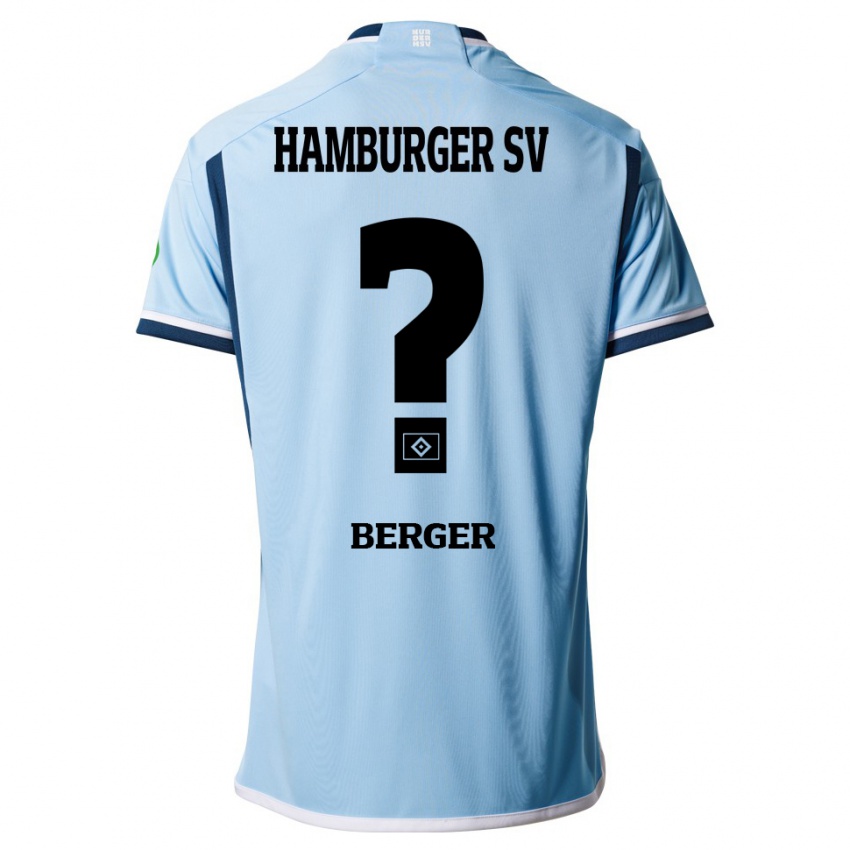 Børn Jean Berger #0 Blå Udebane Spillertrøjer 2023/24 Trøje T-Shirt