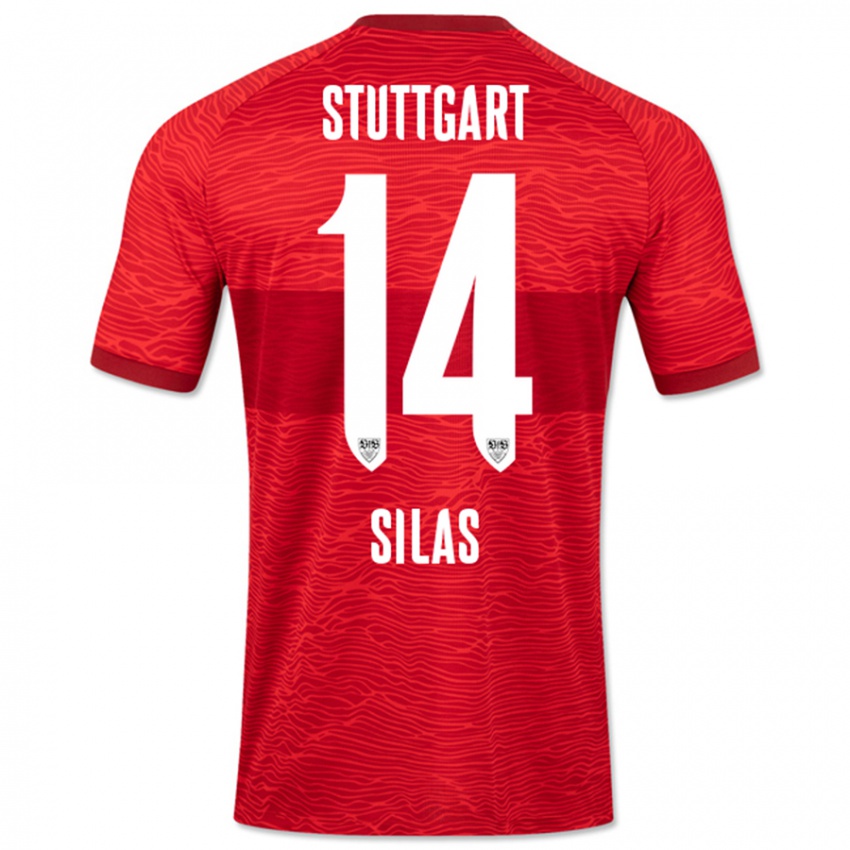 Børn Silas #14 Rød Udebane Spillertrøjer 2023/24 Trøje T-Shirt