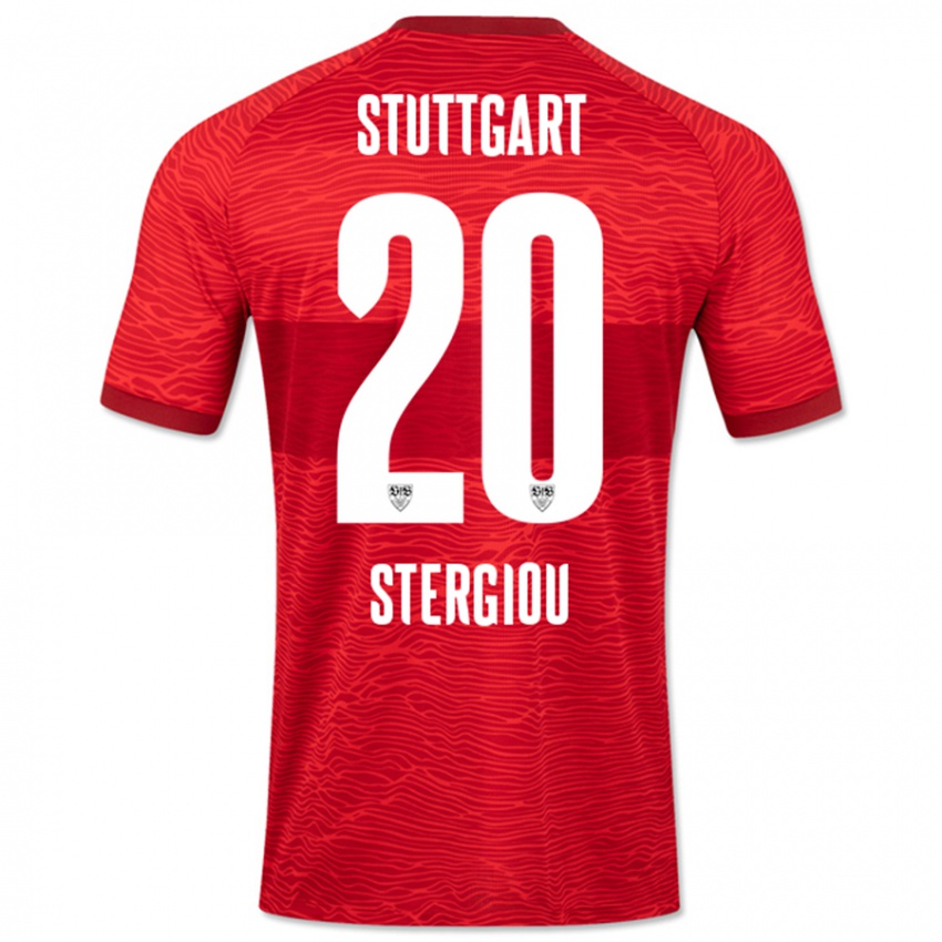 Børn Leonidas Stergiou #20 Rød Udebane Spillertrøjer 2023/24 Trøje T-Shirt