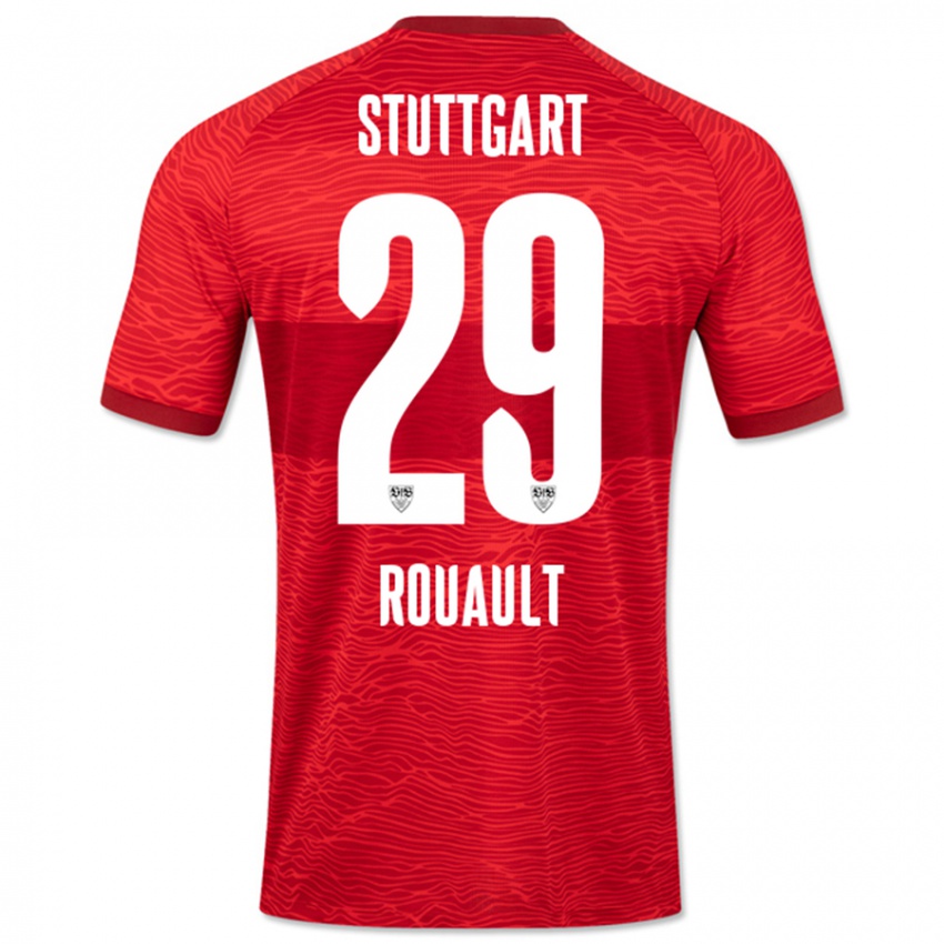 Børn Anthony Rouault #29 Rød Udebane Spillertrøjer 2023/24 Trøje T-Shirt