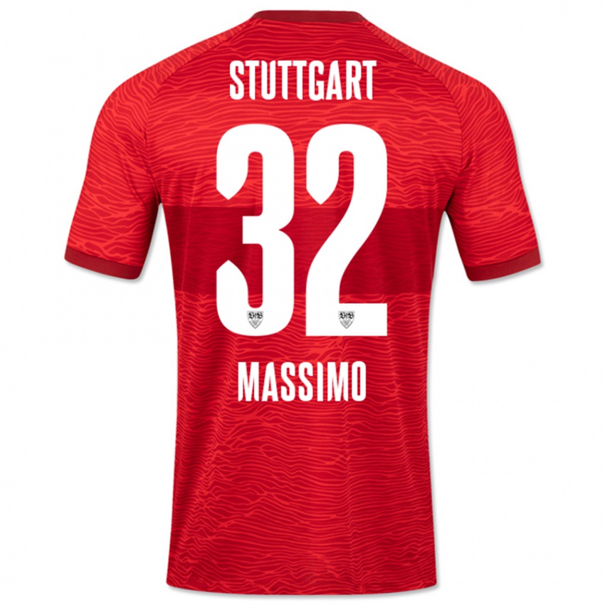 Børn Roberto Massimo #32 Rød Udebane Spillertrøjer 2023/24 Trøje T-Shirt