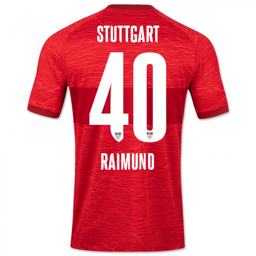 Børn Luca Raimund #40 Rød Udebane Spillertrøjer 2023/24 Trøje T-Shirt