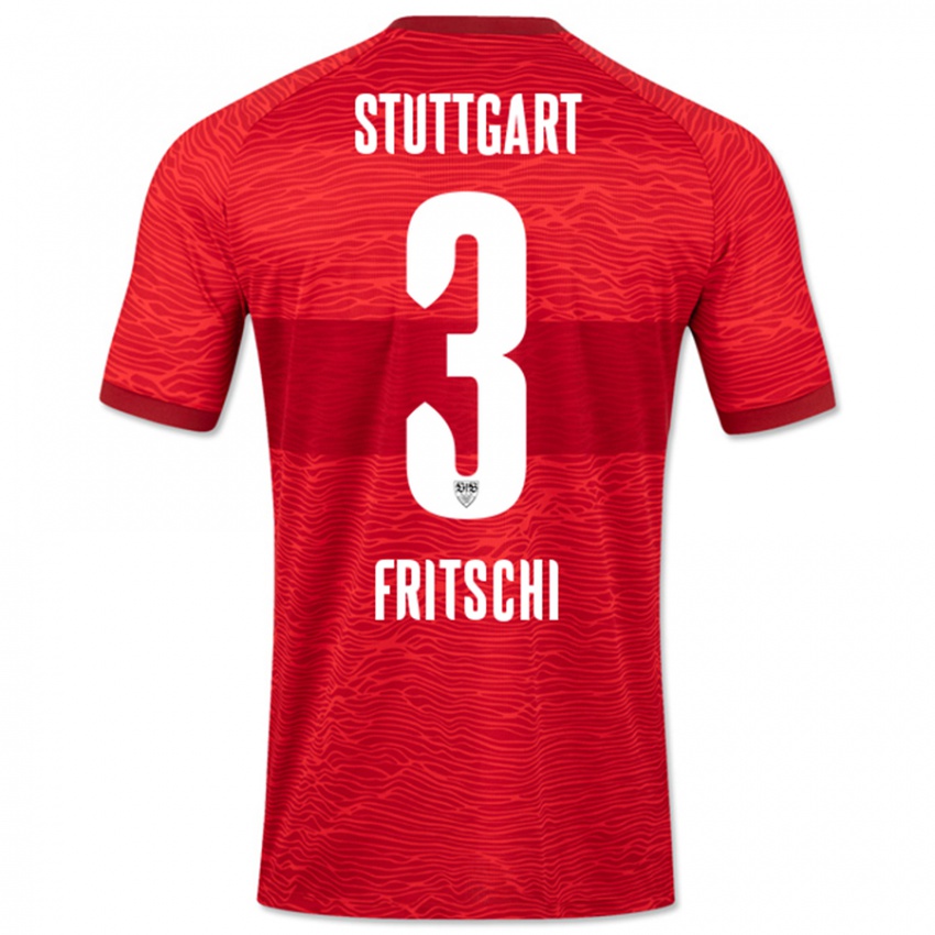 Børn Paulo Fritschi #3 Rød Udebane Spillertrøjer 2023/24 Trøje T-Shirt