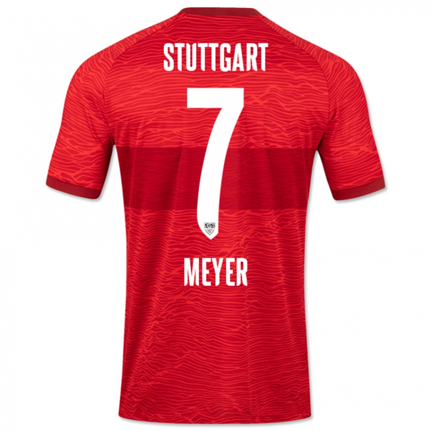 Børn Jordan Meyer #7 Rød Udebane Spillertrøjer 2023/24 Trøje T-Shirt