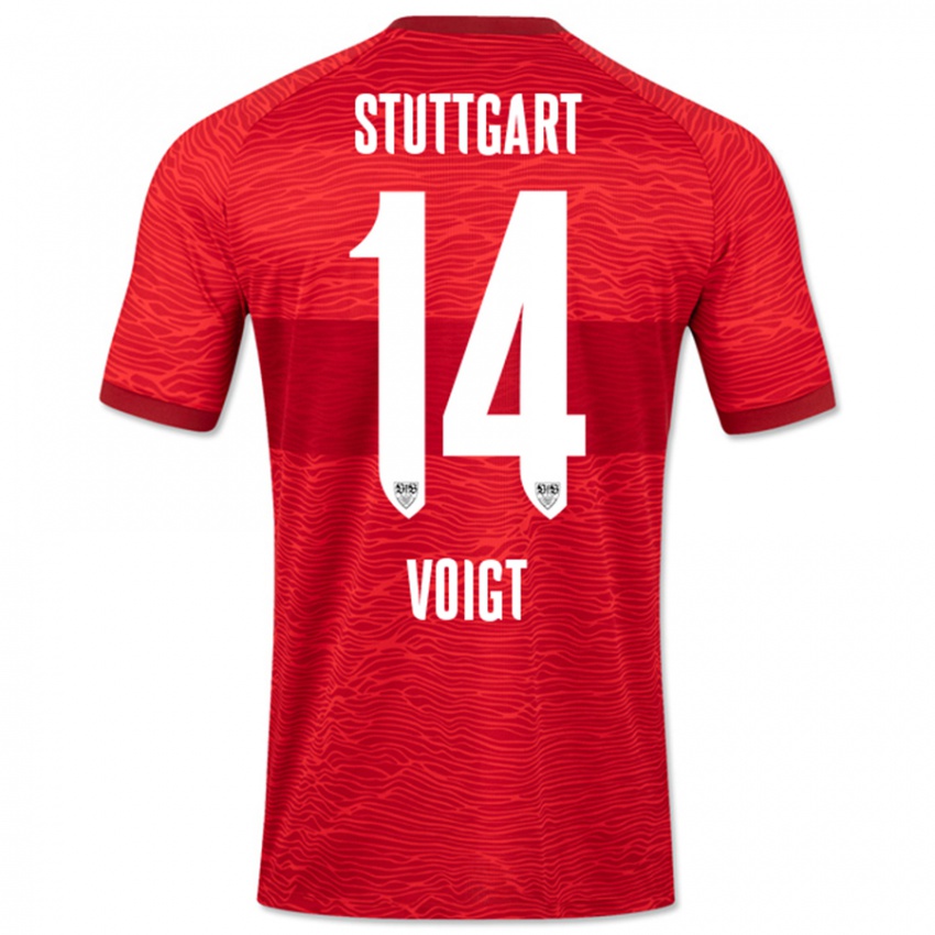 Børn Max Voigt #14 Rød Udebane Spillertrøjer 2023/24 Trøje T-Shirt