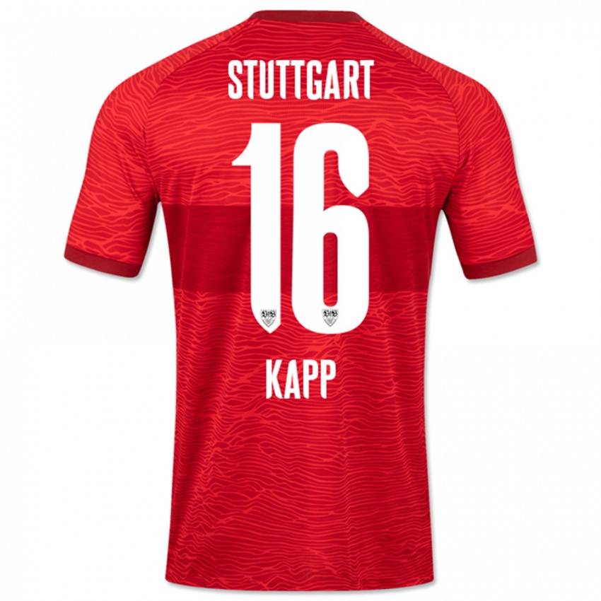 Børn Patrick Kapp #16 Rød Udebane Spillertrøjer 2023/24 Trøje T-Shirt