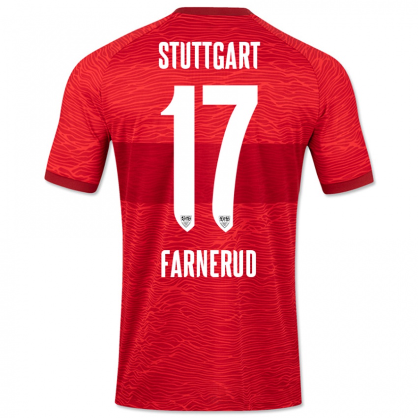 Børn Colin Farnerud #17 Rød Udebane Spillertrøjer 2023/24 Trøje T-Shirt