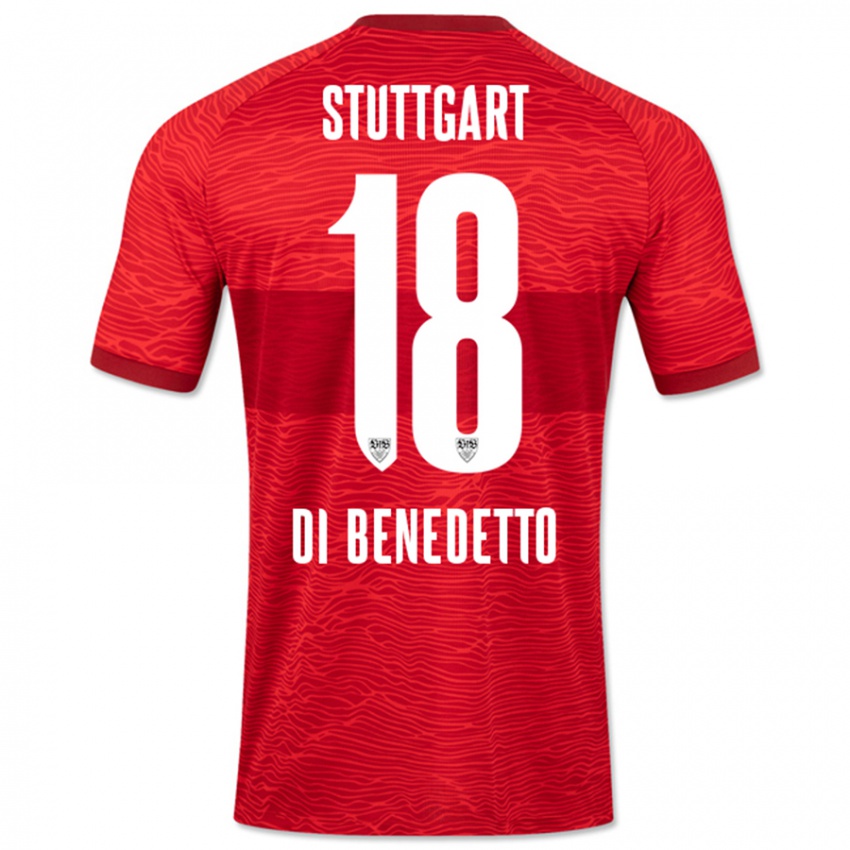 Børn Samuele Di Benedetto #18 Rød Udebane Spillertrøjer 2023/24 Trøje T-Shirt