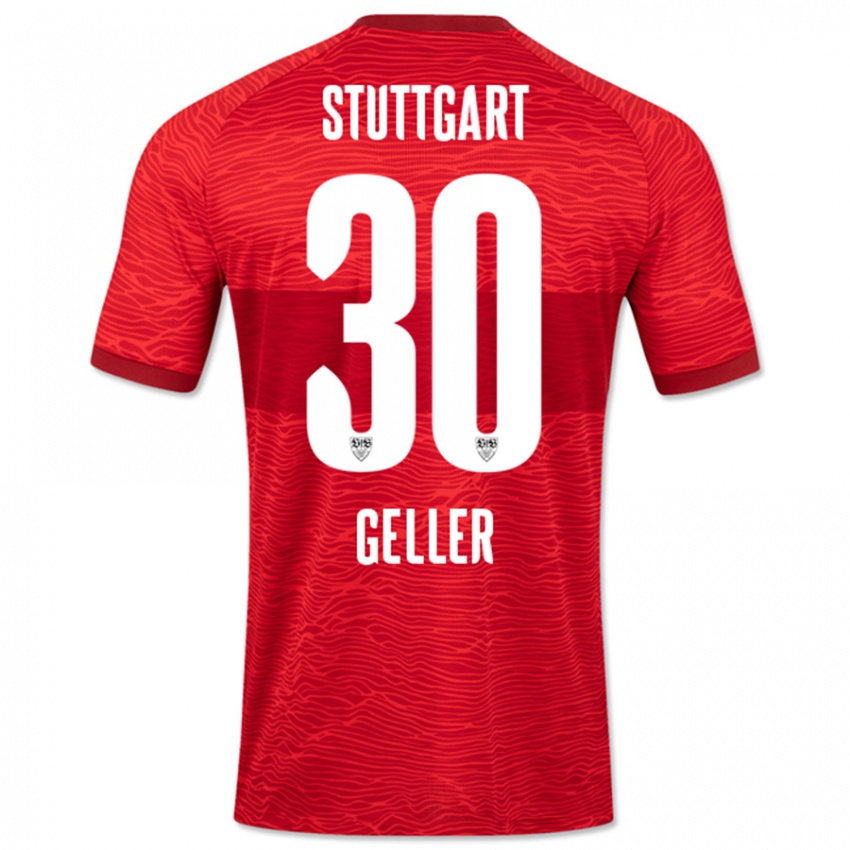 Børn Robert Geller #30 Rød Udebane Spillertrøjer 2023/24 Trøje T-Shirt