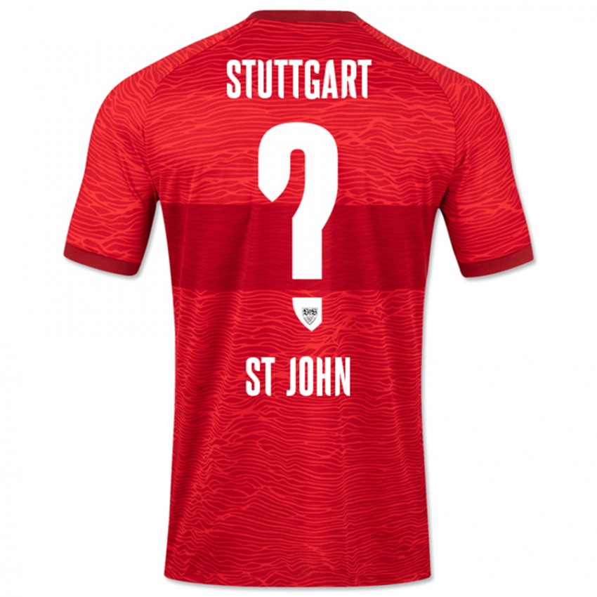 Børn Rawley St. John #0 Rød Udebane Spillertrøjer 2023/24 Trøje T-Shirt