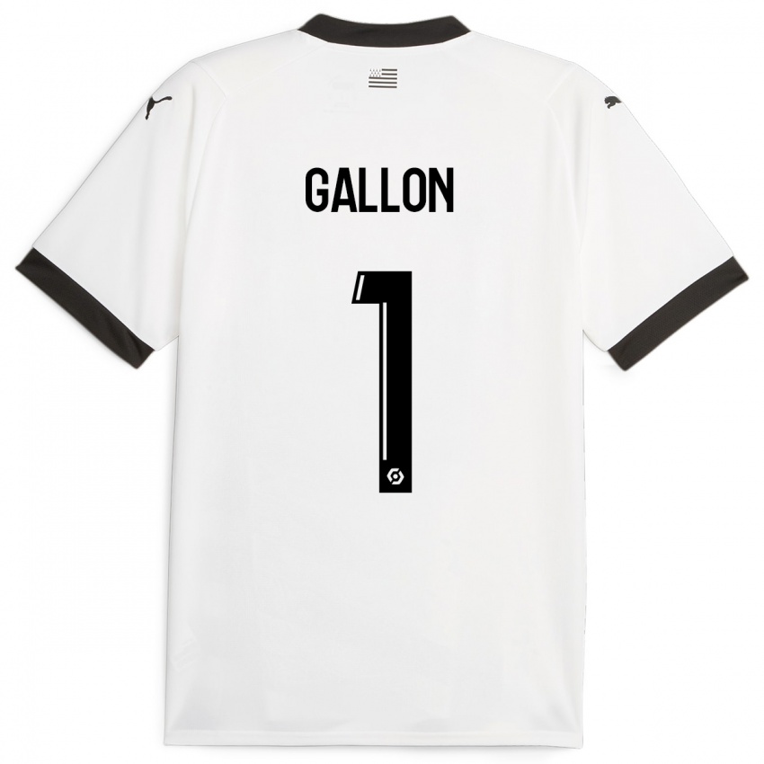 Børn Gauthier Gallon #1 Hvid Udebane Spillertrøjer 2023/24 Trøje T-Shirt