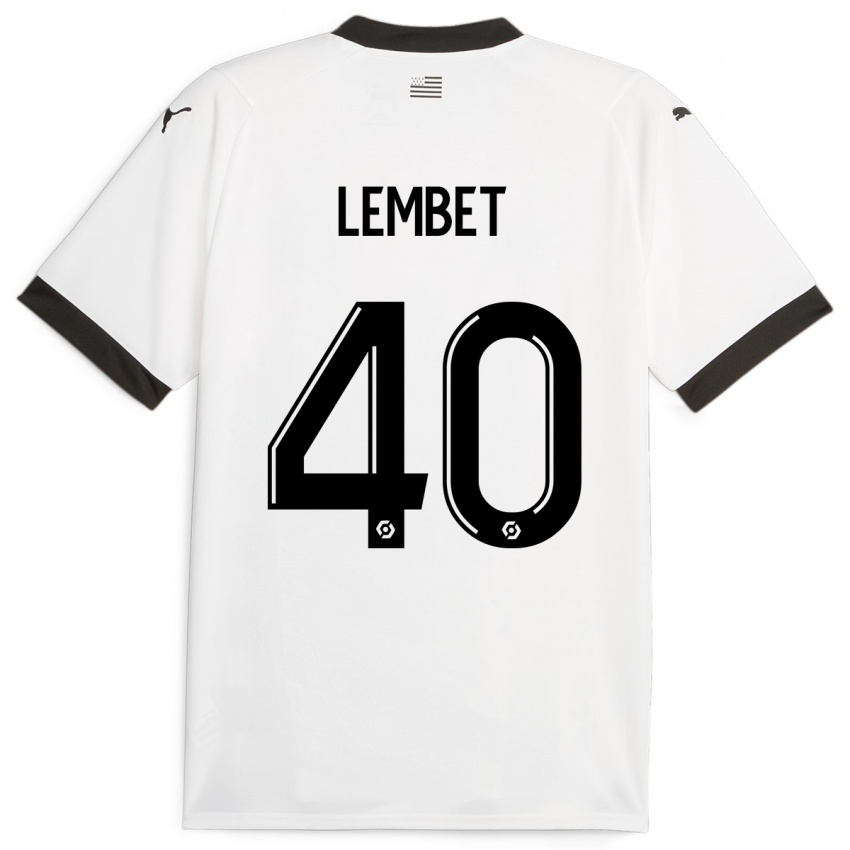 Børn Geoffrey Lembet #40 Hvid Udebane Spillertrøjer 2023/24 Trøje T-Shirt