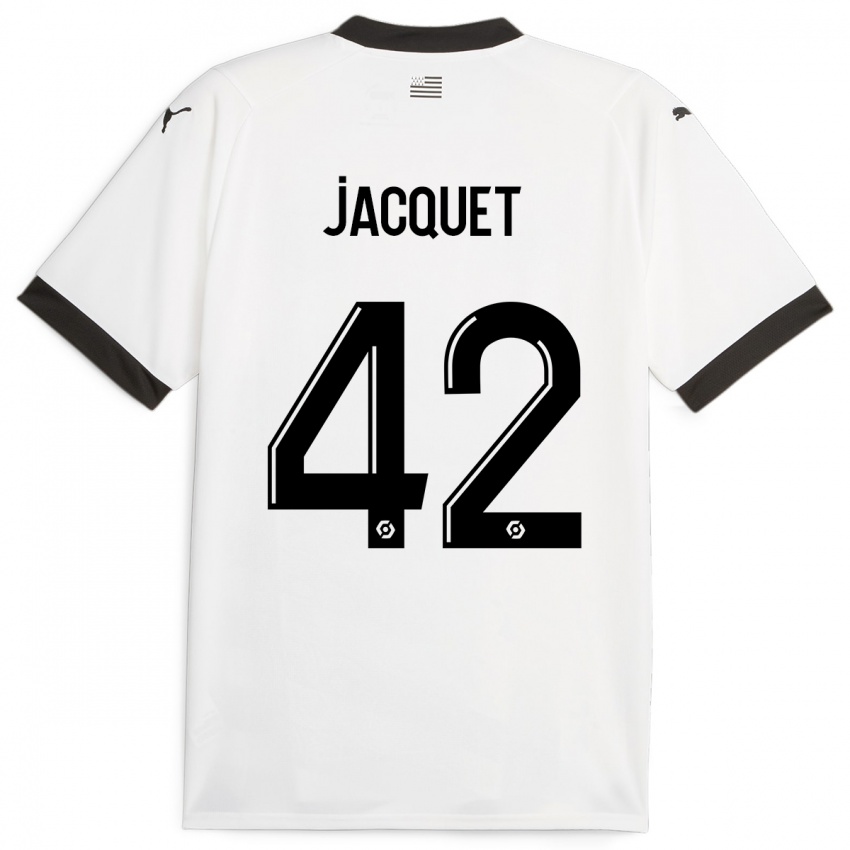 Børn Jérémy Jacquet #42 Hvid Udebane Spillertrøjer 2023/24 Trøje T-Shirt
