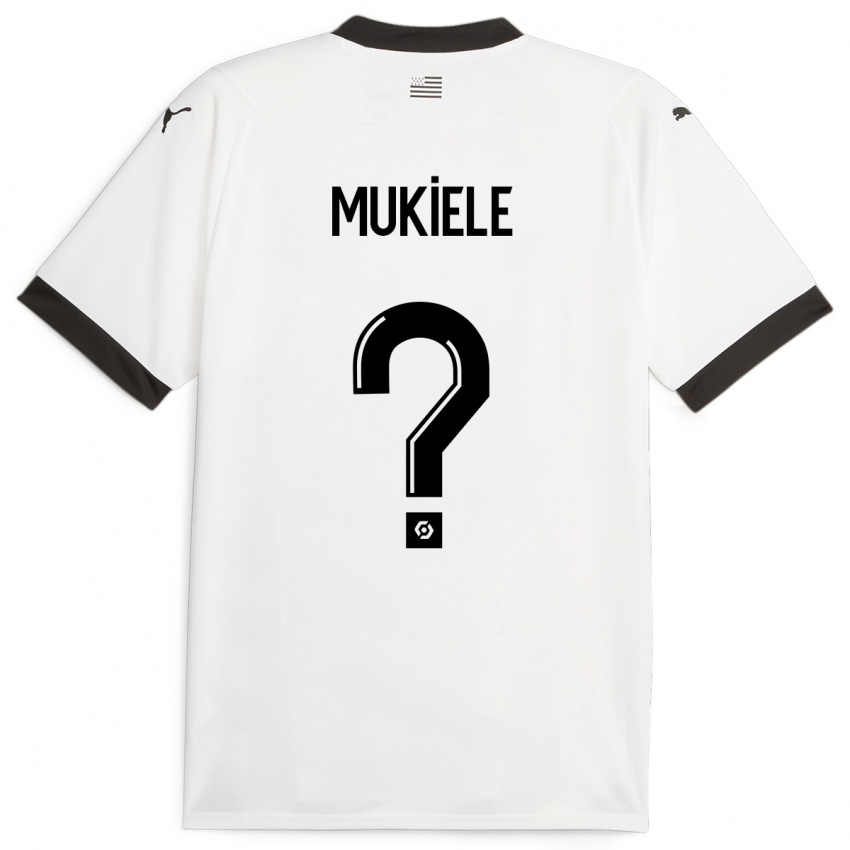 Børn Nordan Mukiele #0 Hvid Udebane Spillertrøjer 2023/24 Trøje T-Shirt