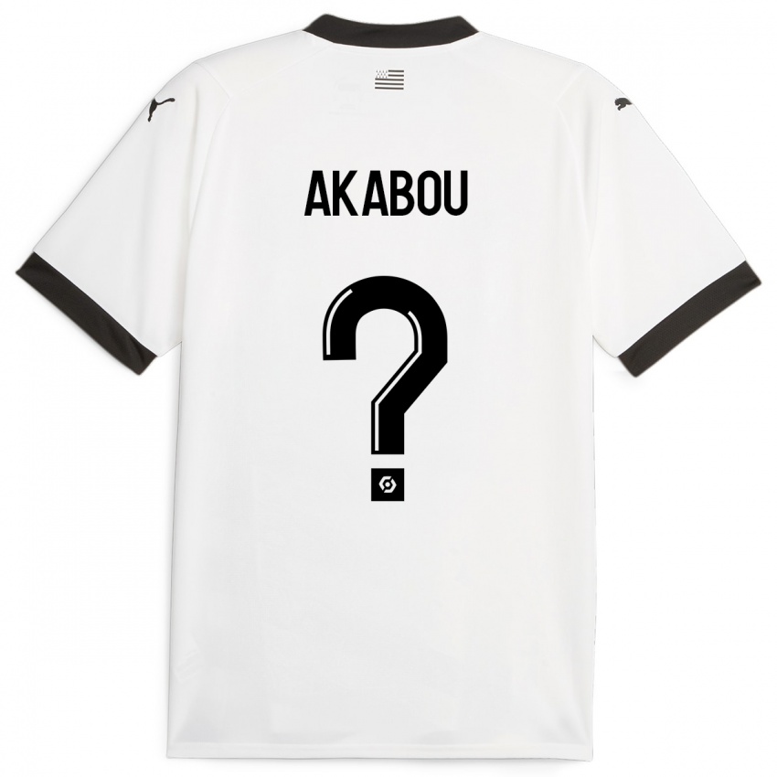 Børn Ayoube Akabou #0 Hvid Udebane Spillertrøjer 2023/24 Trøje T-Shirt