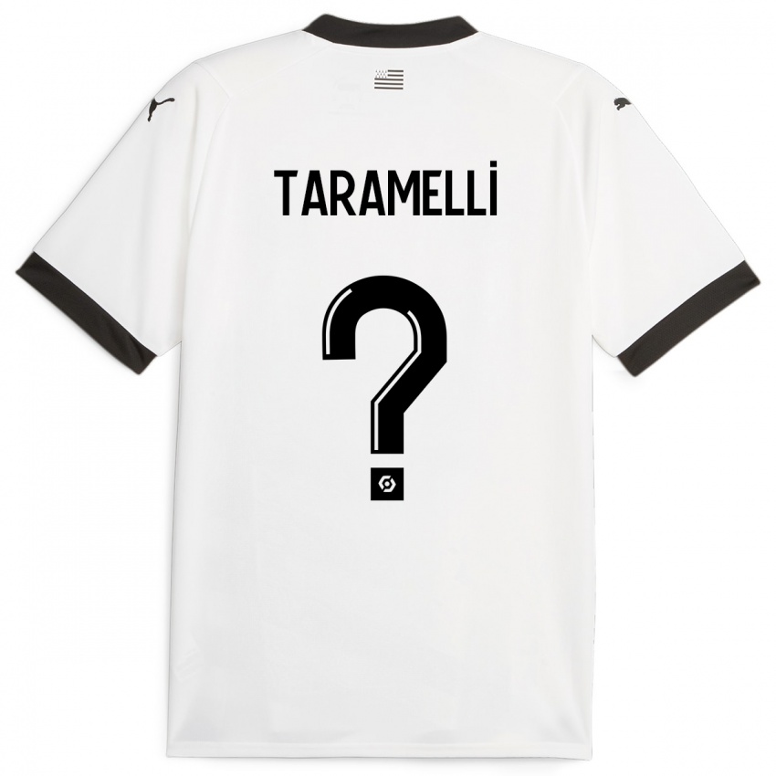 Børn Valentin Taramelli #0 Hvid Udebane Spillertrøjer 2023/24 Trøje T-Shirt