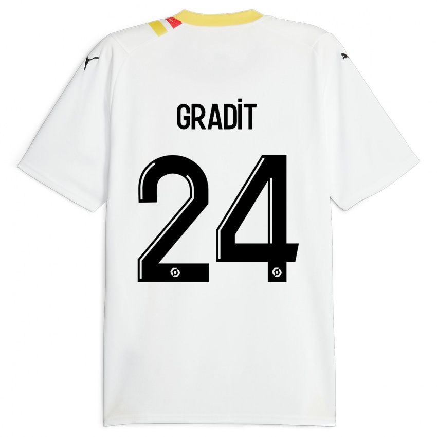 Børn Jonathan Gradit #24 Sort Udebane Spillertrøjer 2023/24 Trøje T-Shirt