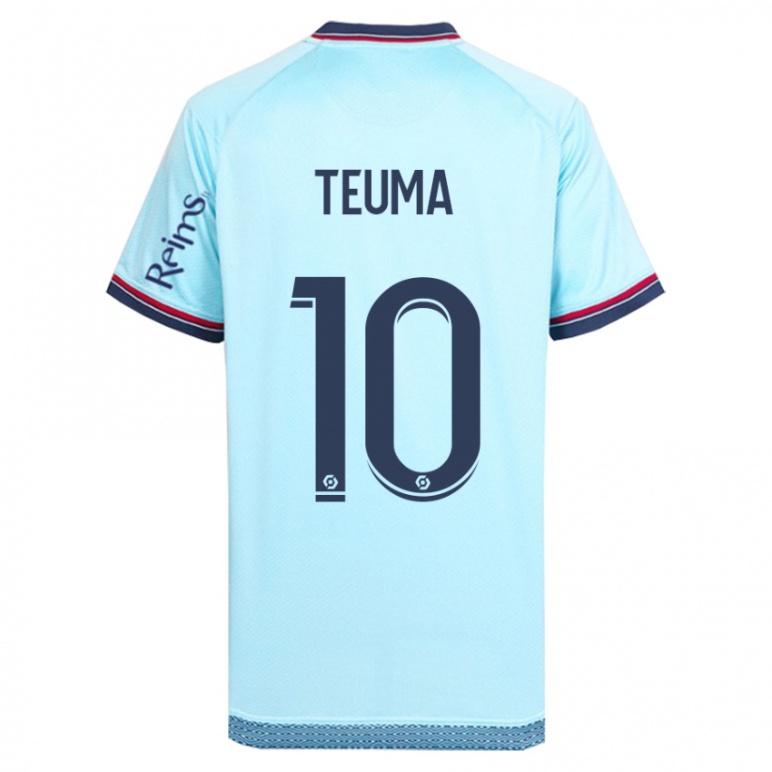 Børn Teddy Teuma #10 Himmelblå Udebane Spillertrøjer 2023/24 Trøje T-Shirt