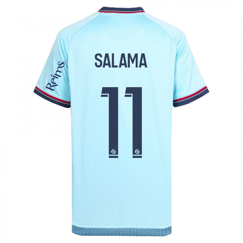 Børn Amine Salama #11 Himmelblå Udebane Spillertrøjer 2023/24 Trøje T-Shirt