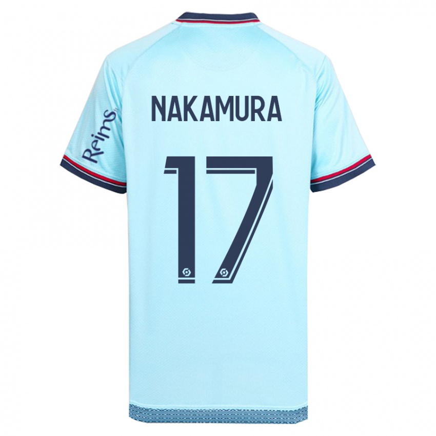 Børn Keito Nakamura #17 Himmelblå Udebane Spillertrøjer 2023/24 Trøje T-Shirt